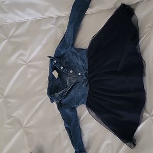 Oshkosh denim/tulle toddler Girl dress.